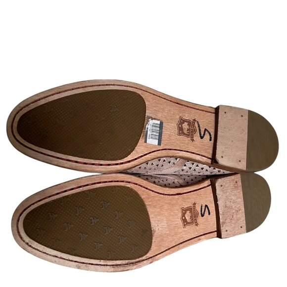 TRASK NEW Ali Leather Perforated Slip On Loafers In Metallic Pink Size 10 - Picture 10 of 12